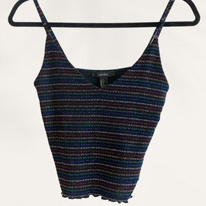 Multi-color "Forever 21" slip crop-top